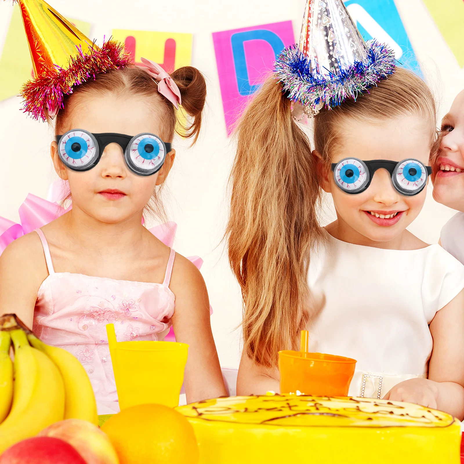 2Pcs Glasses Featuring Bulging Fake Eyes on Springs for Trick Pranks Party Favors Halloween Giveaway Goo Goo Eye Props