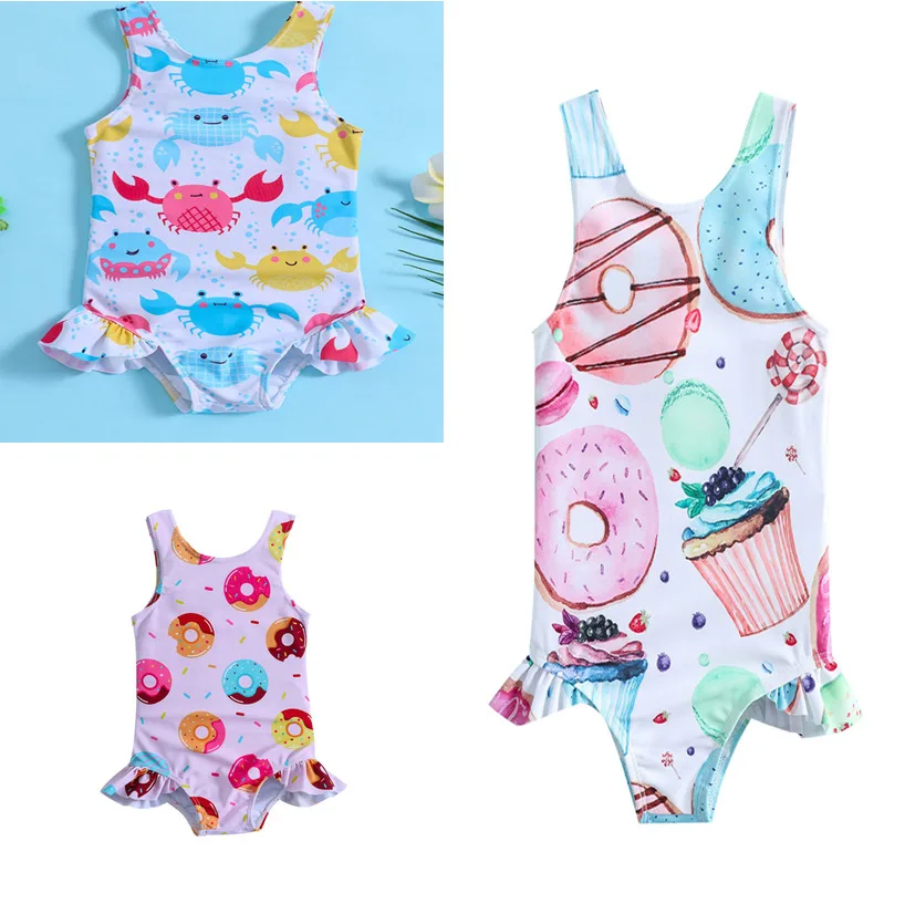 2026 Kids Girls Swimsuit Summer New Swimwear Kids 70-120CM Bikinis Beach Wear traje de baño niña