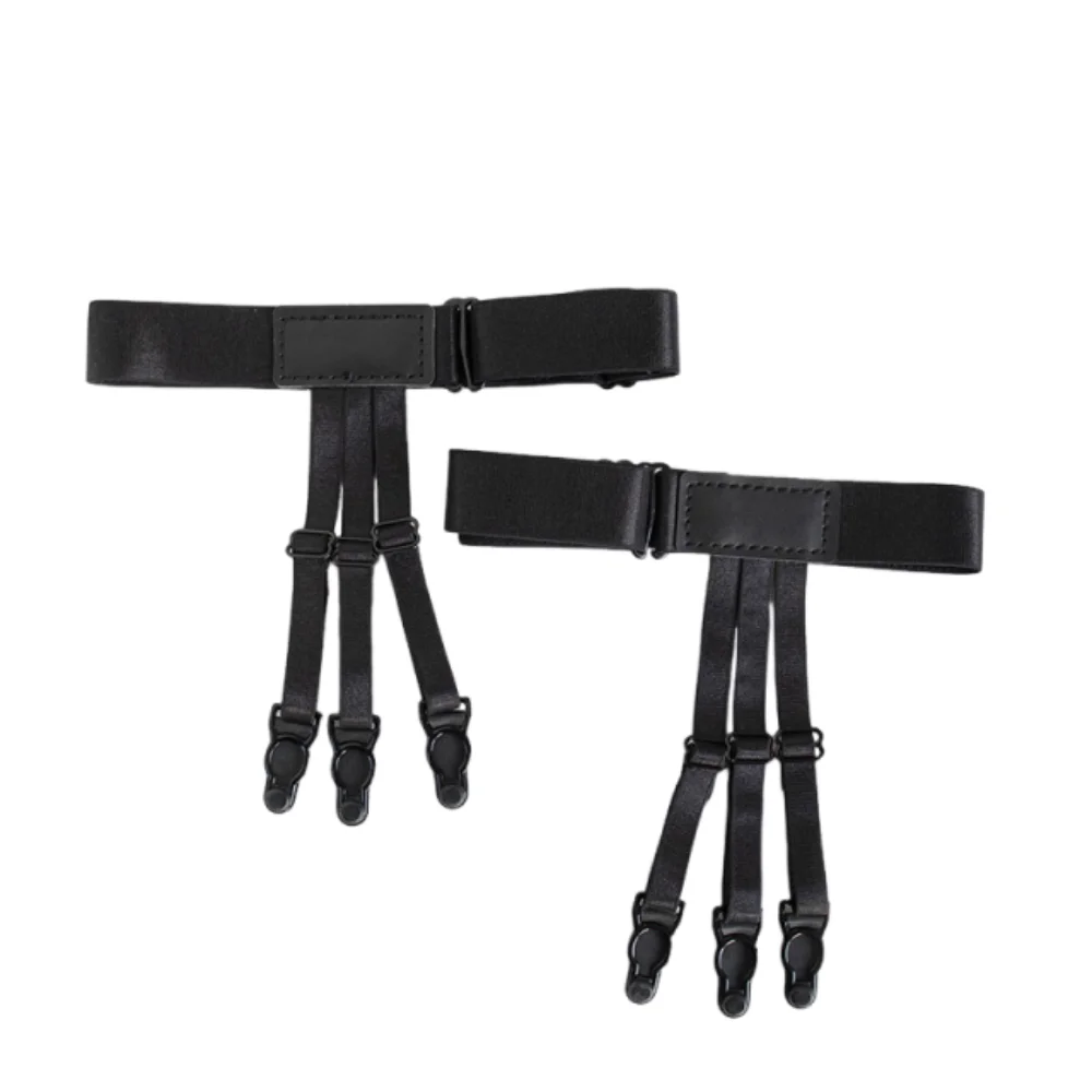 2Pcs Non-Slip Locking Clips Shirt Stays Belt Adjustable Locking Clamps Shirt Holder Stays Keep Shirt Tucked Elastic Strap