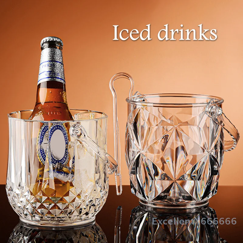 

Transparent Wine Ice Cooler For Party Home Whisky Ice Bucket Ice Champagne Bucket Thermal Beer Bucket Bar Accessories