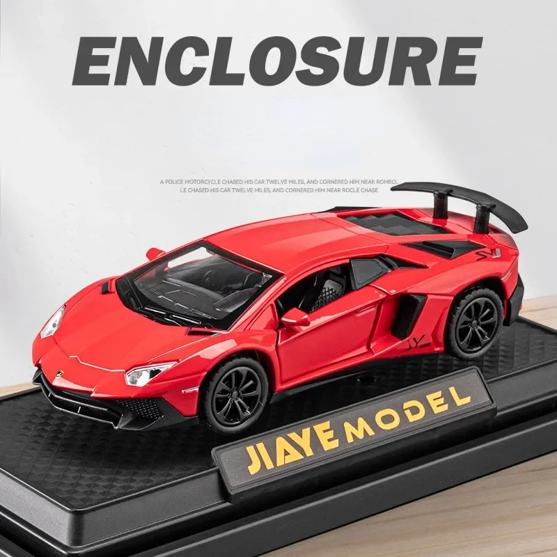 1:36 Aventador LP750-4 Sports car Diecast Metal Alloy Model car Sound Light Pull Back Collection Kids Toy Gifts D161