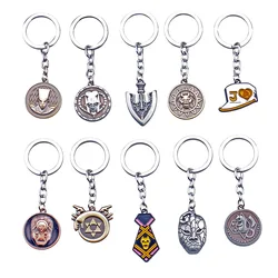 11 Style Anime JOJOS BIZARRE ADVENTURE Keychain KILLER QUEEN Keyring Holder Metal tie Pendant llaveros Cosplay Souvenir Jewelry