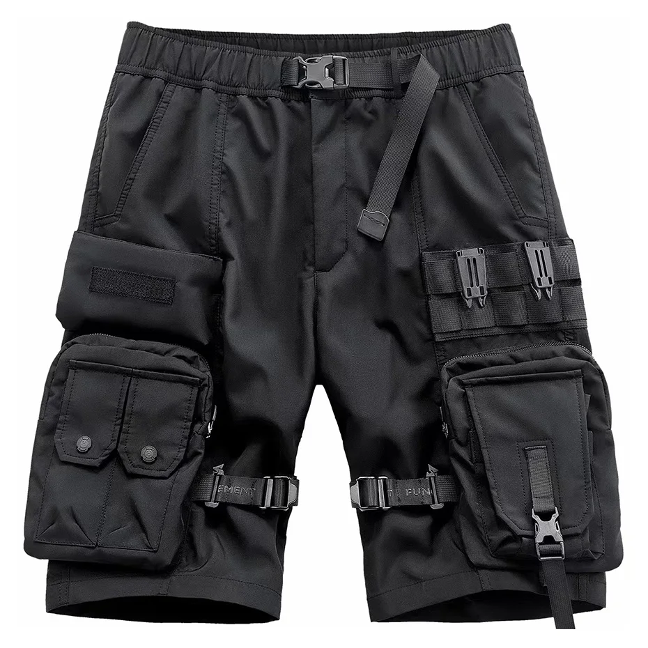 

Hip Hop Cargo Shorts Men 2022 Summer Techwear Military Tactical Streetwear Shorts Button Pockets Fashion Harajuku Short Pants