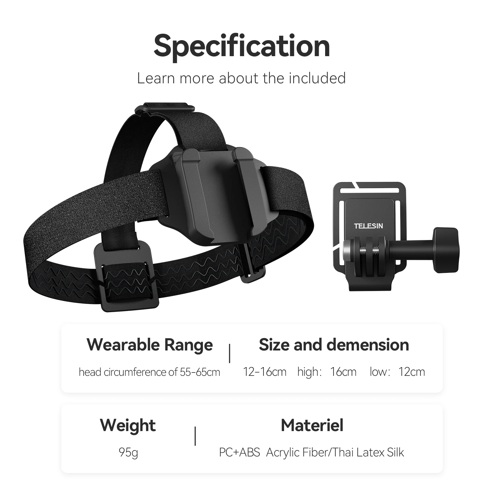 TELESIN 2 in 1 Hoofdband Hoed clip voor Gopro hero 13 12 11 10 9 8 Accessoires Hoofdriem Mount Voor Insta 360 DJI OSMO Act