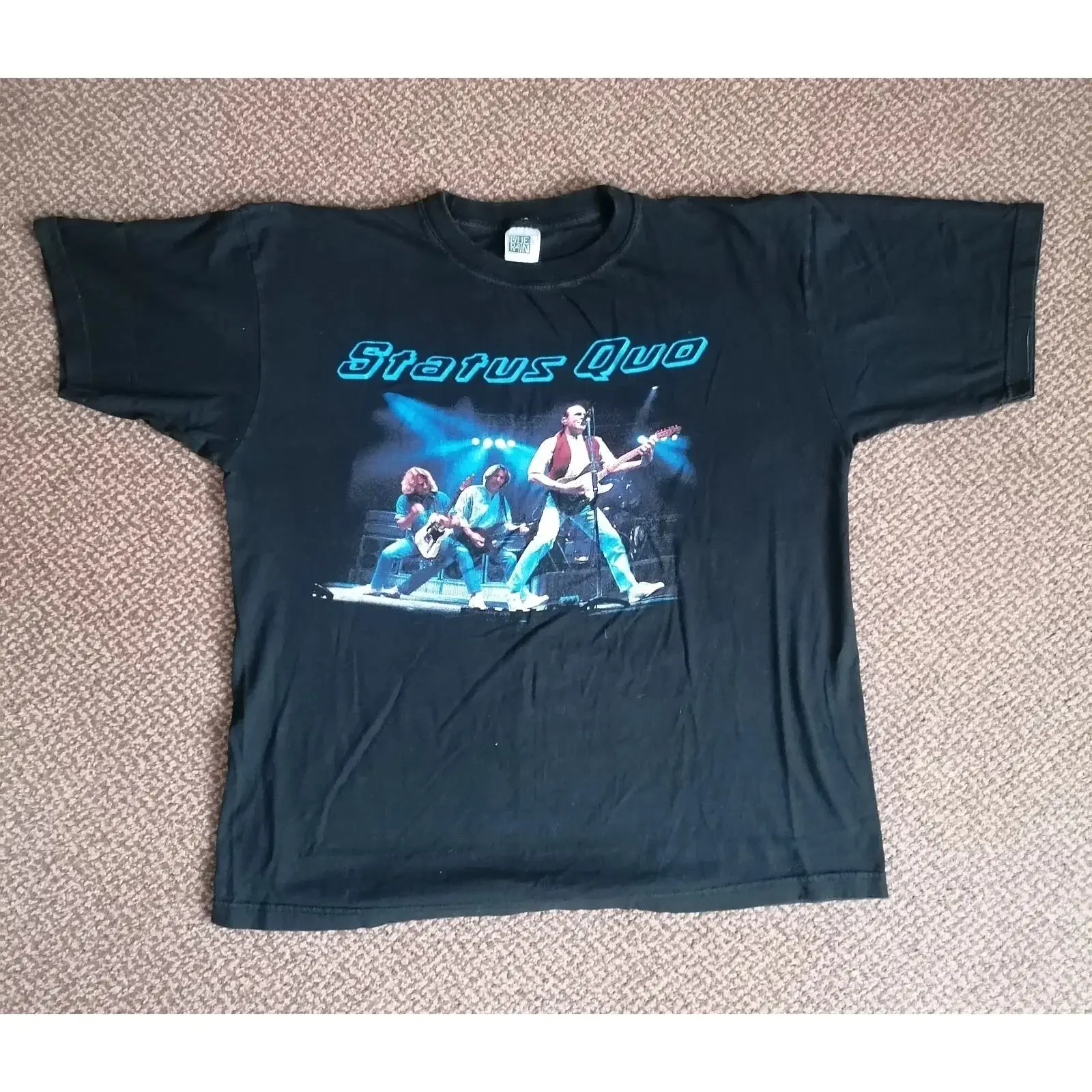 Camiseta Vintage Status Quo Can't Stop World Tour 1996, talla grande, con gráfico vintage lavado, versátil, informal y elegante