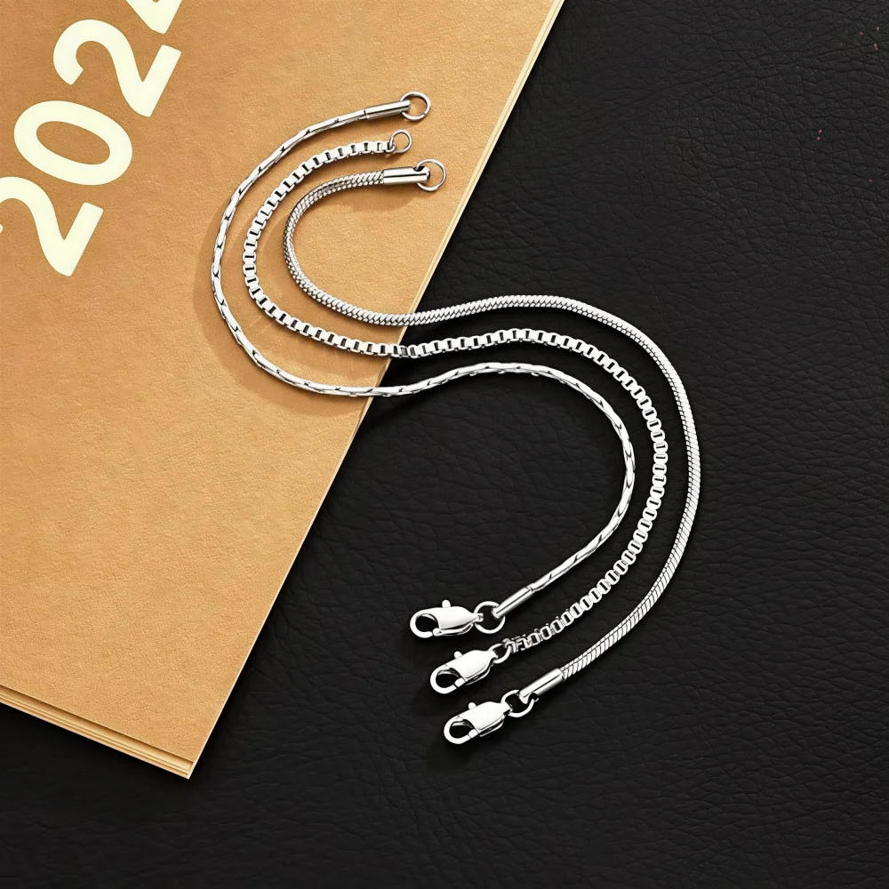 Einfache Edelstahlketten, verschiedene Armbänder, modische extrafeine Edelstahlketten, Schmuck, modische Damenaccessoires, Geschenk. – Detail 5