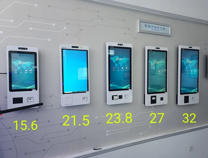 Wall Mounted 10.1 15.6 21.5 23.8 27 32 Inch Touchscreen Digital Ordering Terminal Interactive Self-Order Kiosk For Restaurant
