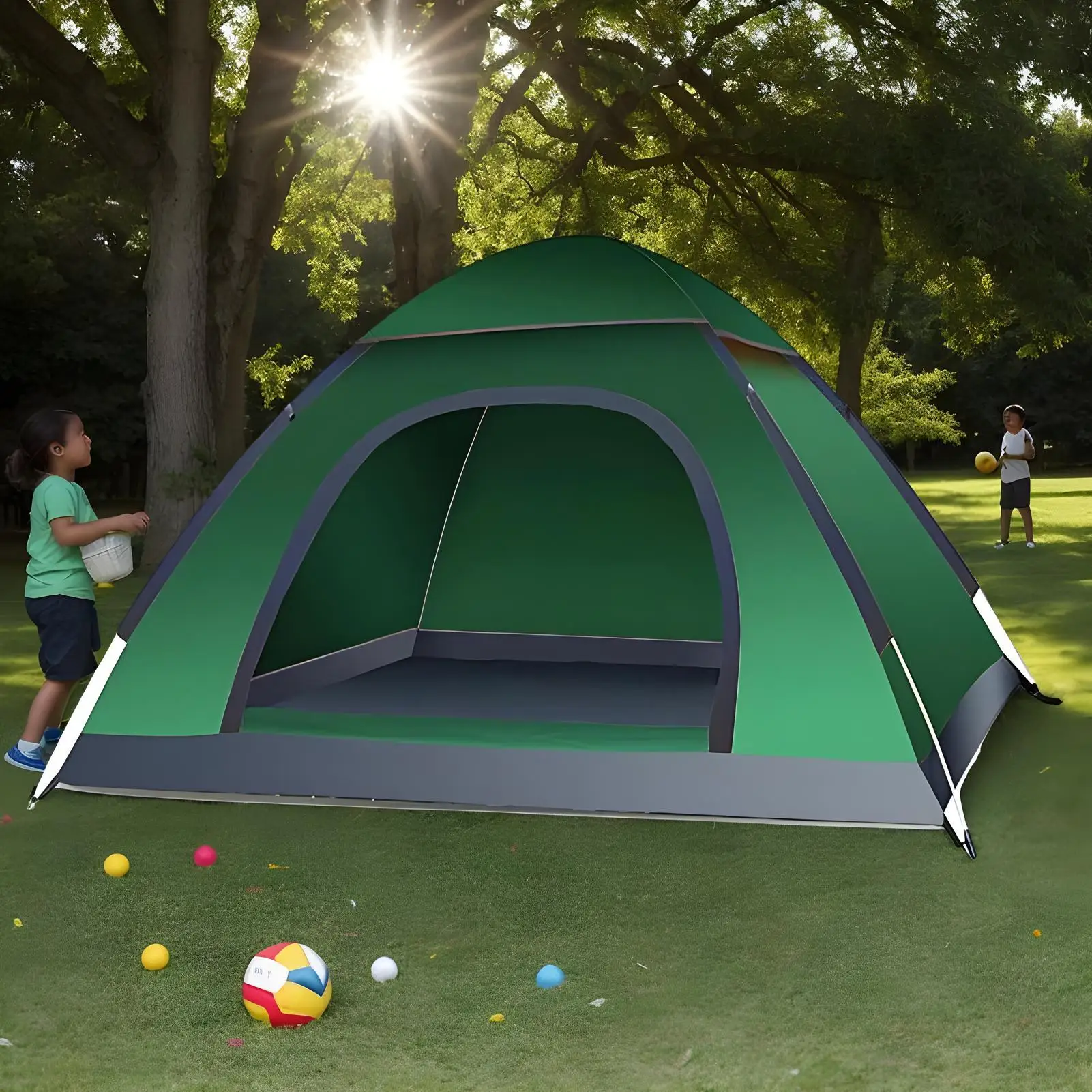 PopUp Tent 2-3 Person Instant Outdoor Camping Tent Sun Shelter Anti-UV Canopy Lightweight For Fishing Picnic Sports Hiking