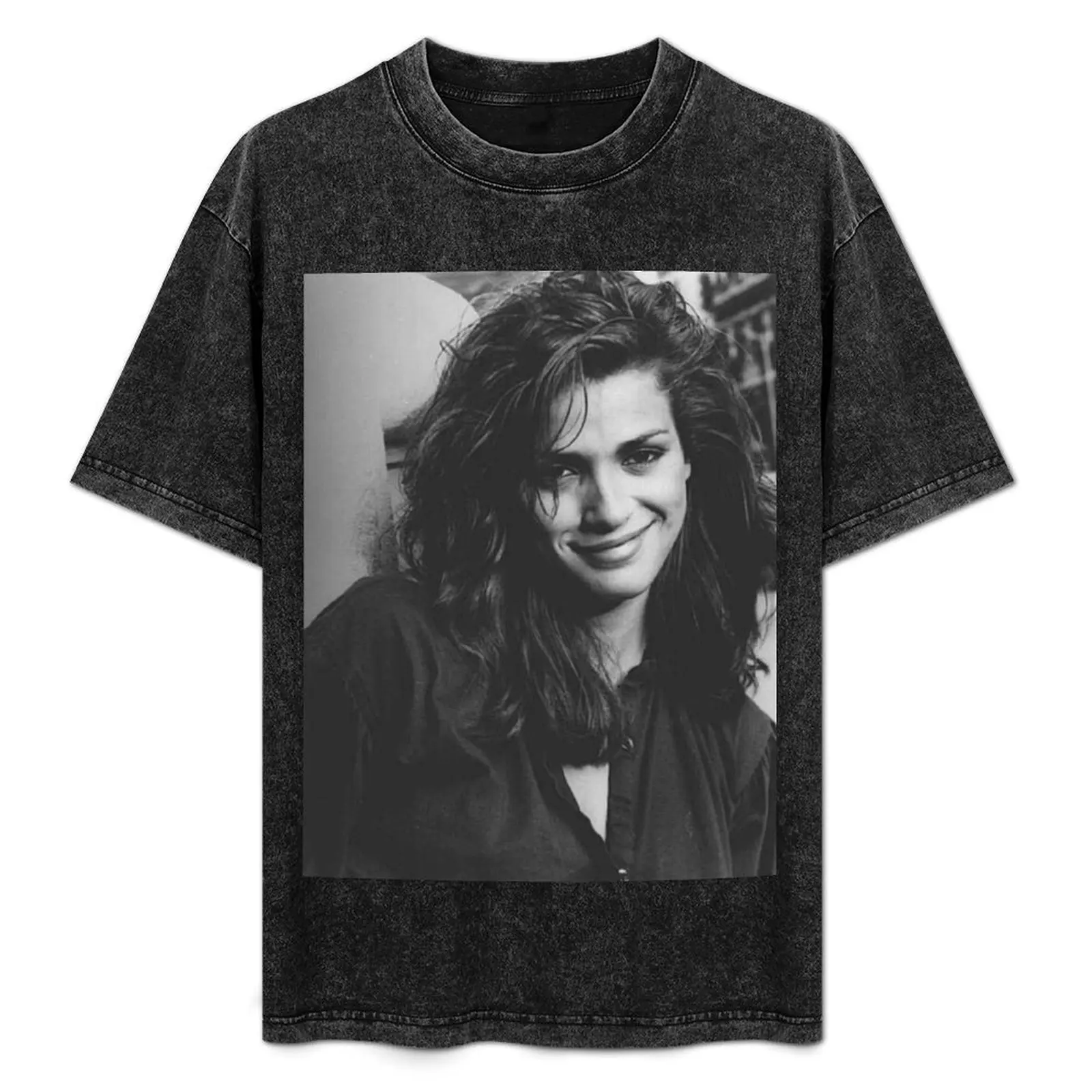 

Gia Carangi Smiling Contentedly T-Shirt Fashion Casual Short Sleeve Top