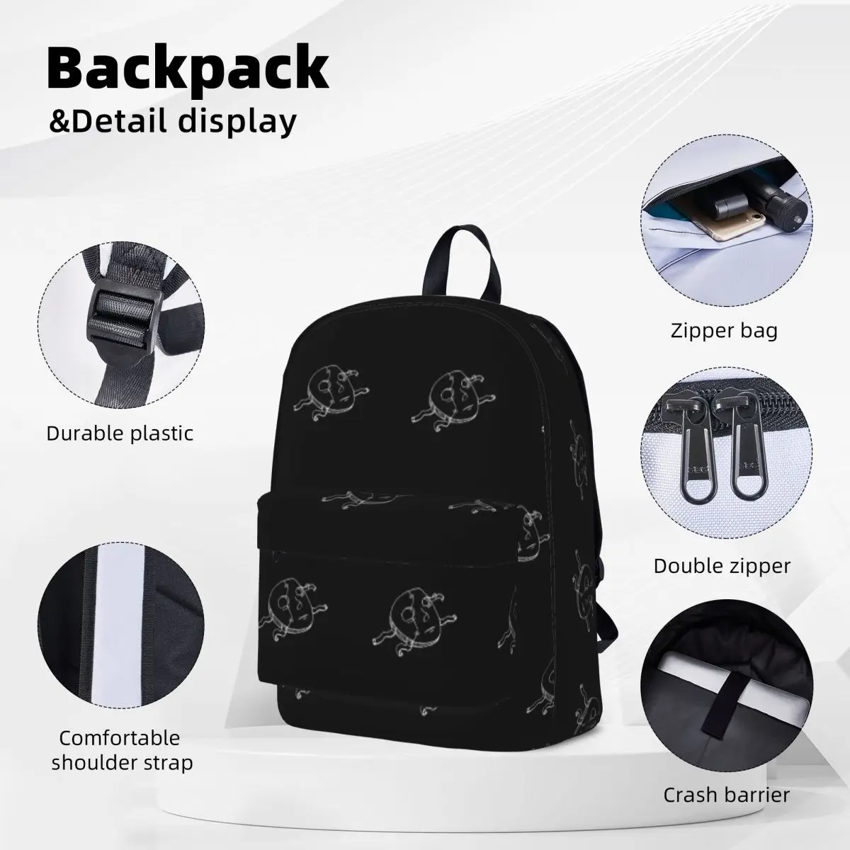 Sally Face Mask Design Backpacks Large Capacity Student Book bag Shoulder Bag Laptop Rucksack Fashion Children School Bag