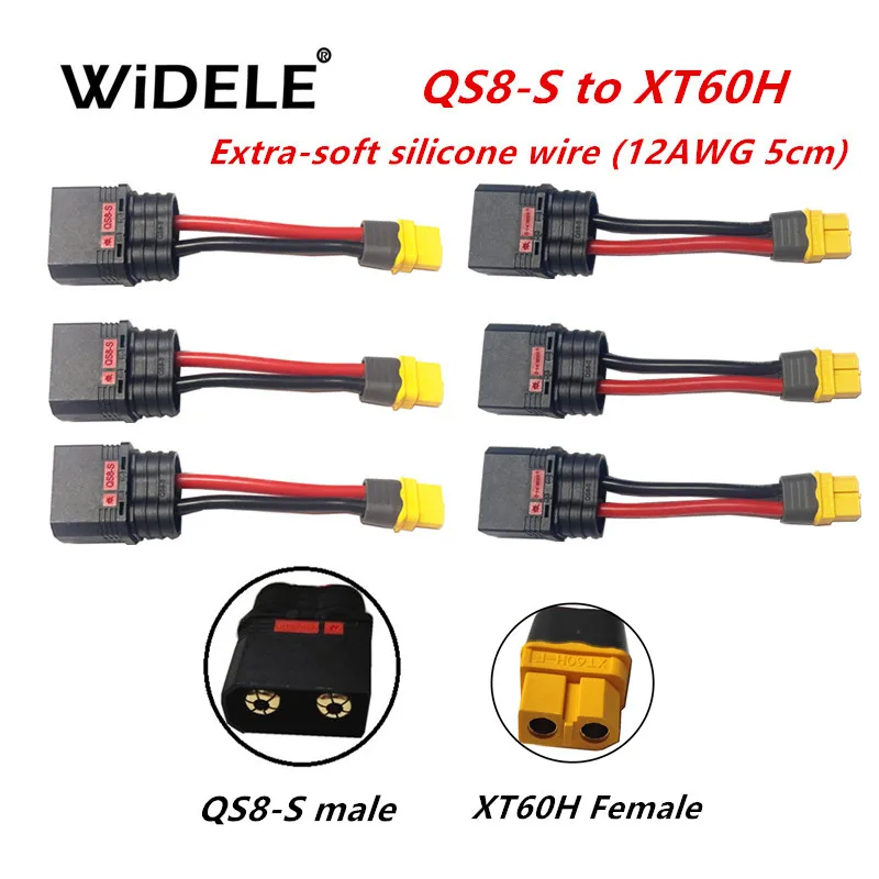 

Anti-sparking QS8-S Male to XT60H Female Connector with 12AWG 50mm Wire RC Plant Agriure UAV Adapter Cable Lithium battery cable