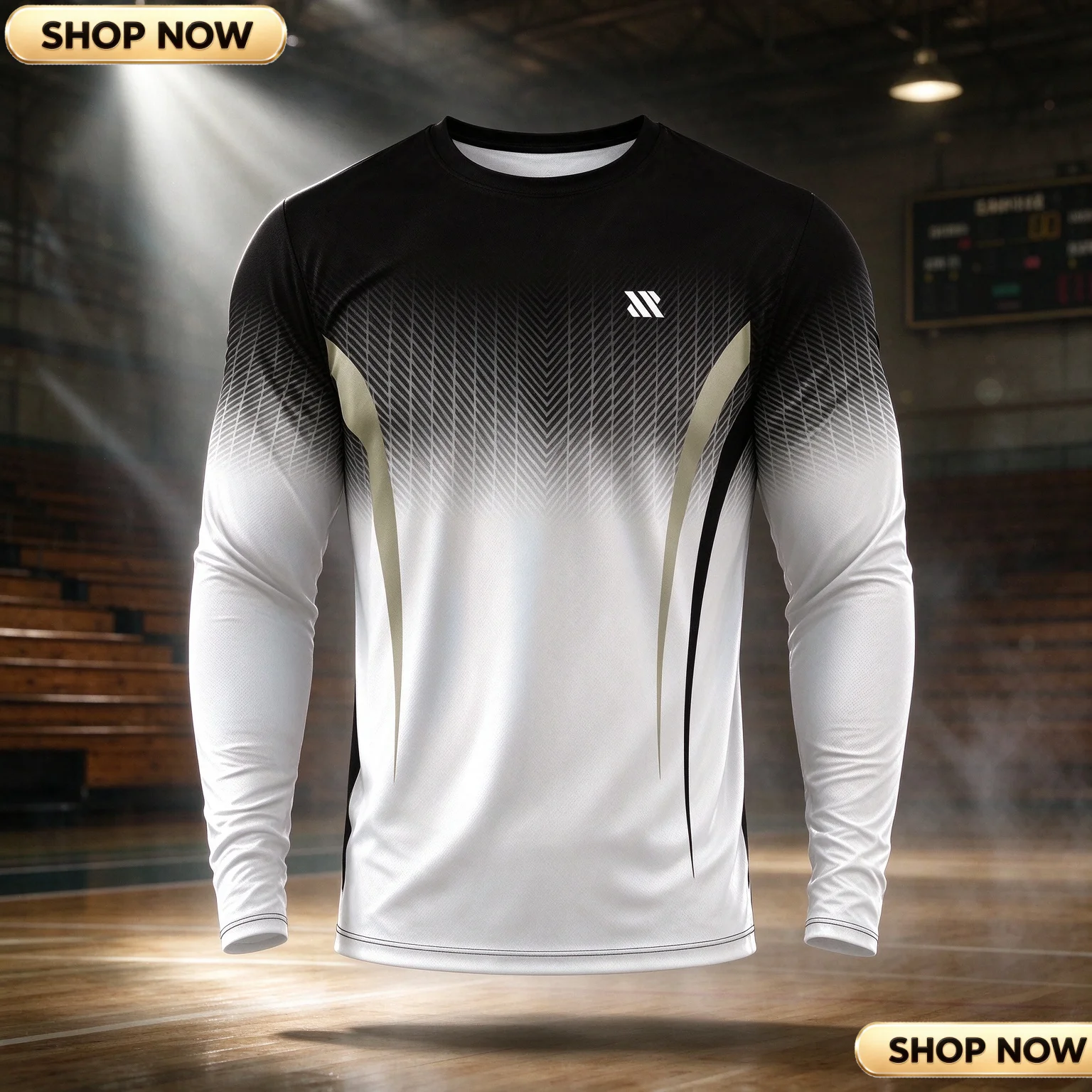 Fashion Gradient Pattern Long-Sleeve Sports Shirt Breathable Comfortable Casual Athletic Top Unisex Versatile Style Kid's Tee -
