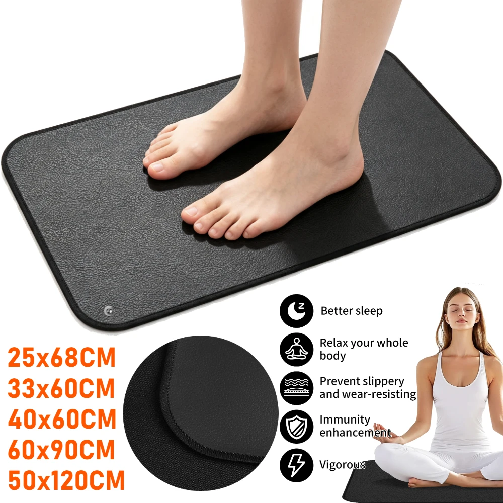 Grounding Mat for Improve Energy Sleep Assist & Help with Anxiety Earthing Mat Reconnect to The Earth EMF Recovery Grounding Pad