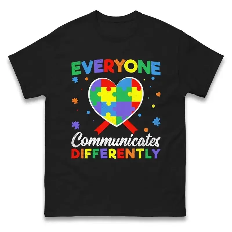 Everyone Communicate Differently Autism Awareness T Shirt Understand Autistic