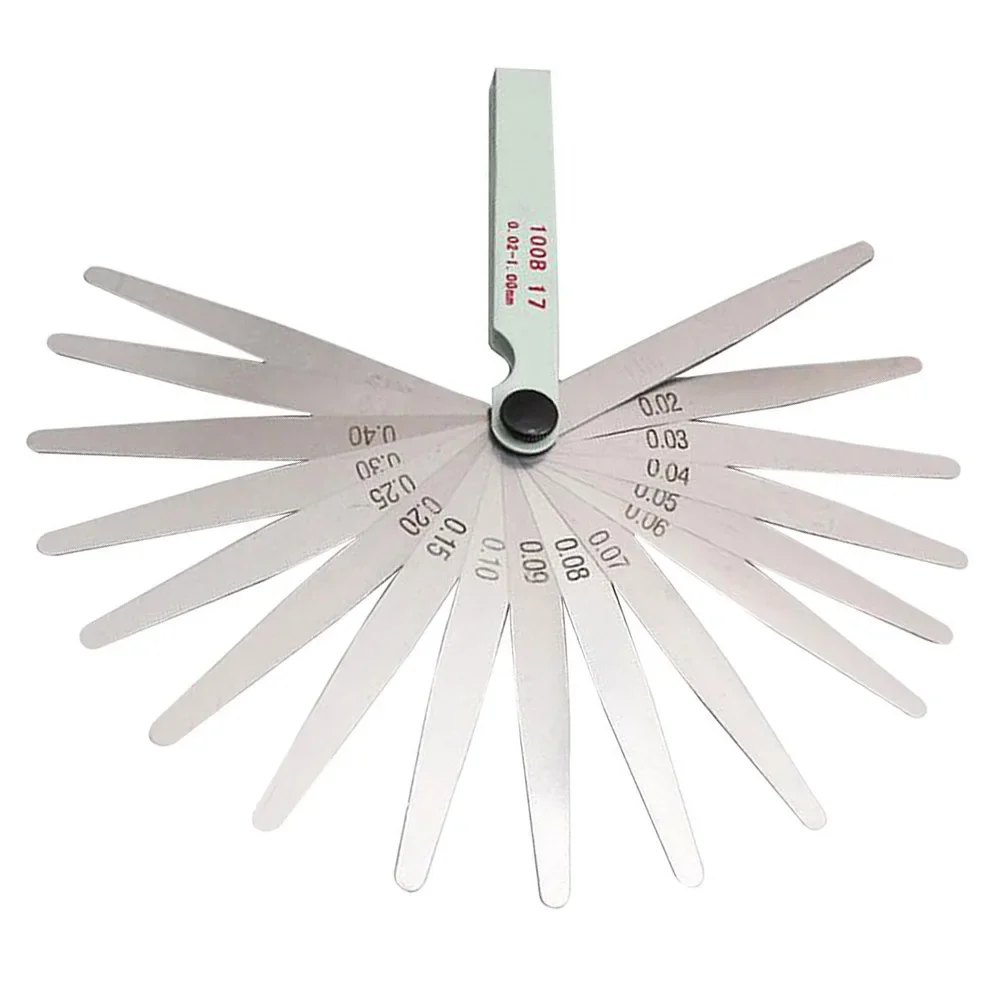 Feeler Tools Feeler Gauge 0.02 To 1mm 1 Pc 17 Blades Carbon Steel Metric Filler Woodworking Tools High-quality