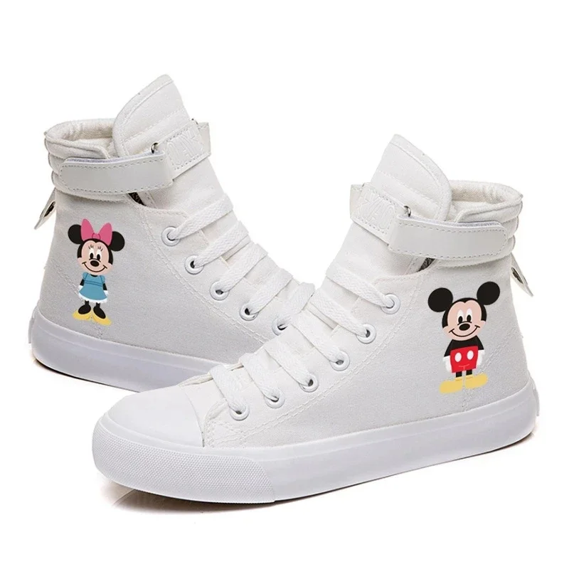 Disney Big Children Cartoon Minnie Mickey Mouse Soft Sole Casual Shoes Adult Men's Women's Sports Shoes Student Running Shoes