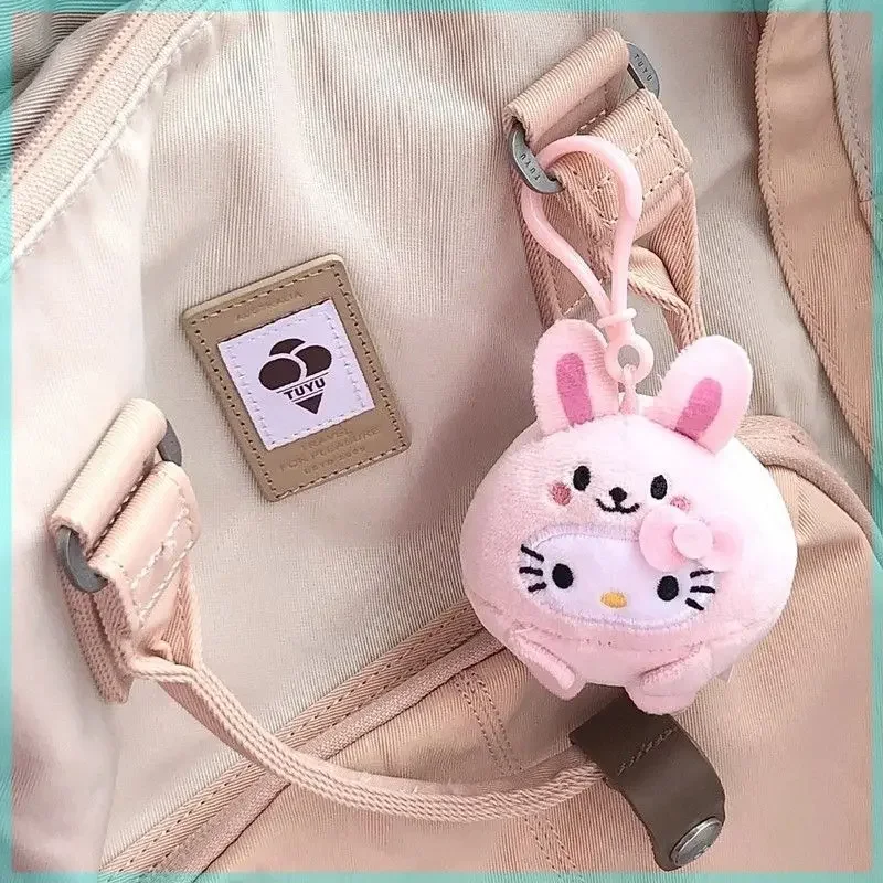 Sanrio Hello Kitty Plush Toy Keychain Cat Cosplay Cute Cartoon Pendant Backpack Pendant Room Table Decoration Toy Holiday Gift