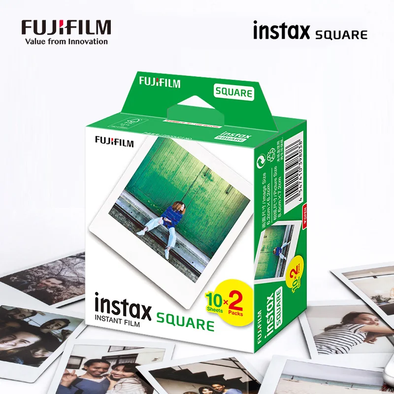 Fujifilm Instax-Película de color para cámara Fuji, Original, cuadrada, instantánea, borde blanco, formato híbrido, SQ10, SQ6, SQ1, SQ20, SQ40, SP3