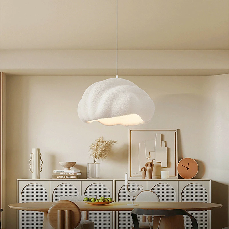 

New French Dining Room Wabi Sabi LED Pendant Lamp Cream Style Bar Bedroom Chandelier Fixture Model Decorative Lights