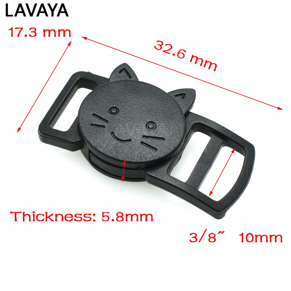 

1000pcs/pack 3/8"(10mm) Plastic Curved Cat-Head Safty Breakaway Buckle Black Cat Collar Paracord Webbing Apparel Accessories