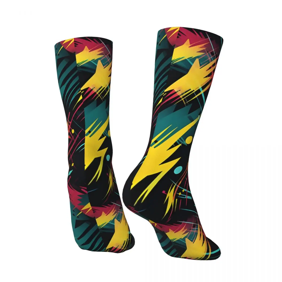 Crazy compression Digital Fusion Sock for Men Vintage Quality Pattern Crew Sock Novelty