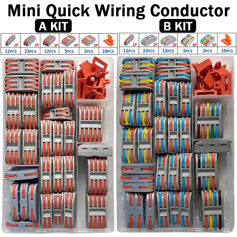 

Quick Multi-circuit Splicing Butt Wire Connector Terminal Block Compact Electrical Connectors Home Junction 222 223 Boxed