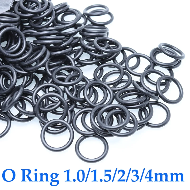 100/20pcs O Rings Gaskets Seal Rubber Black O-ring Oil Resistant Rubber Oring High Temperature NBR Sealing Washer 1/1.5/2/3/4mm