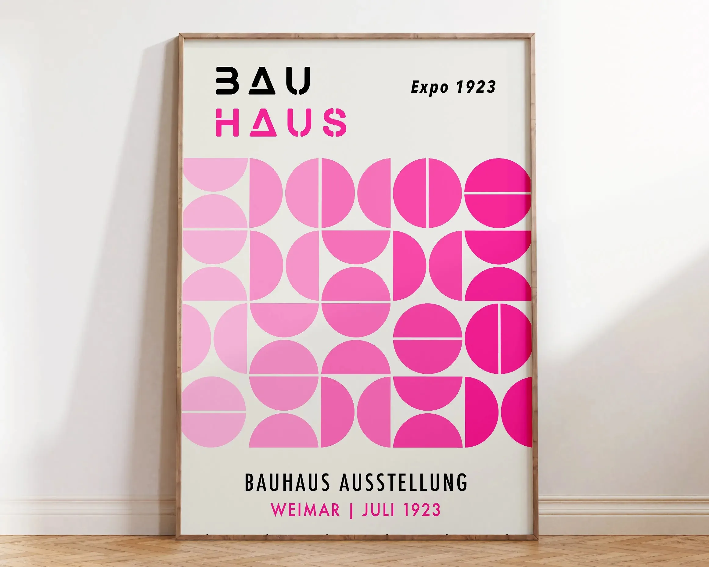 Mid Century Bauhaus Poster Geometric Wall Art Canvas Prints Living Room Bedroom Bright Colourful Artwork For Home Decor