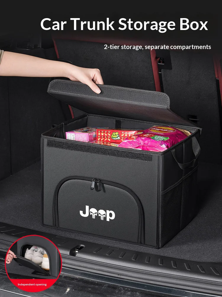 Car trunk large capacity Foldable storage box shoe storage organizing box For Jeep SRT Cherokee Grand Cherokee Renegade Trail