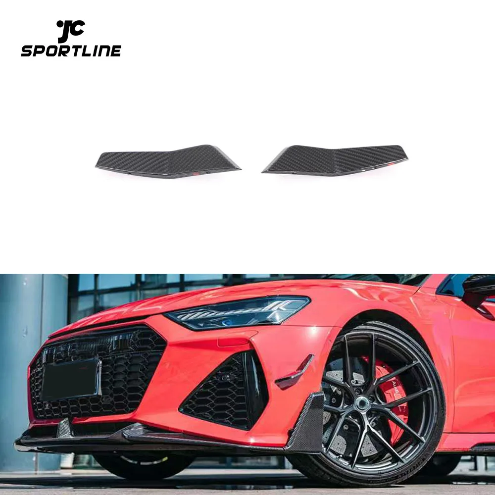 

Dry Carbon Fiber RS7 Front Bumper Canards For Audi RS7 Sportback Base Hatchback 4-Door 2020-2021