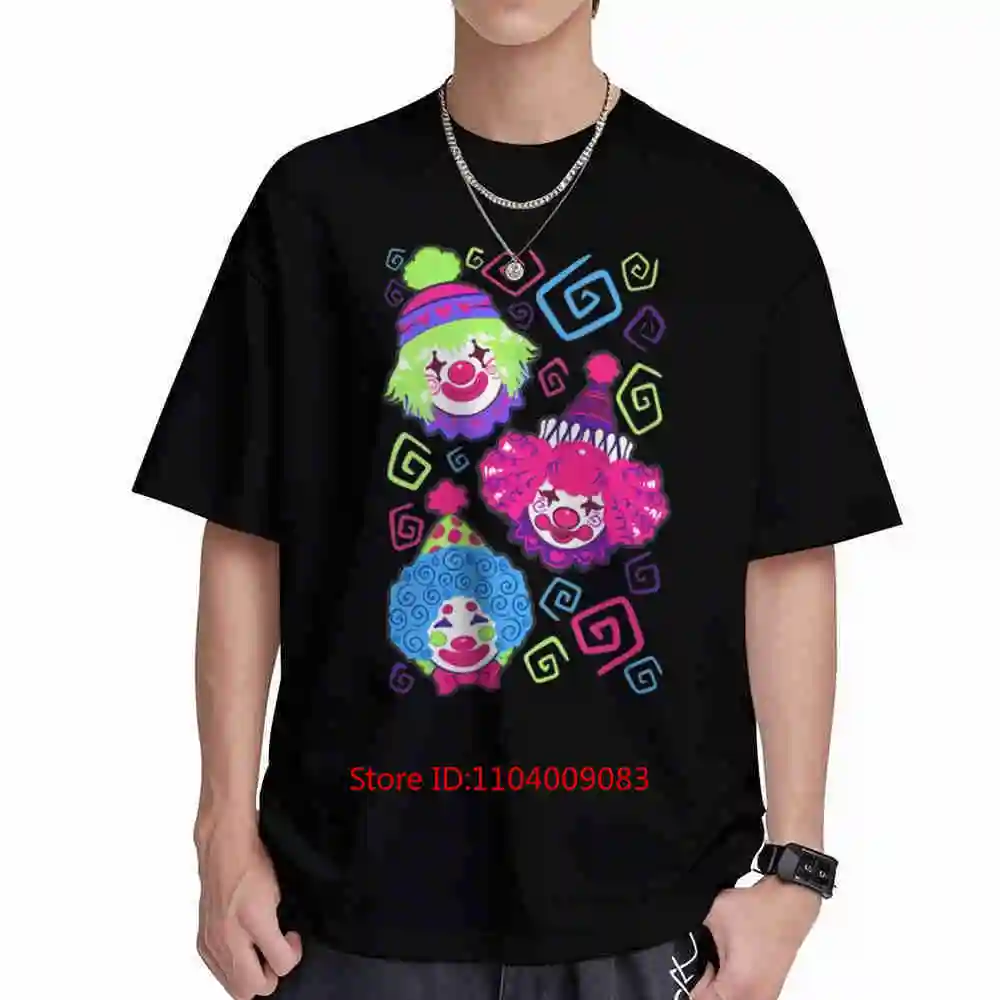 Neon Geometric Clown Face Circus Carnival Short Sleeve Tee 100% Cotton T-Shirt