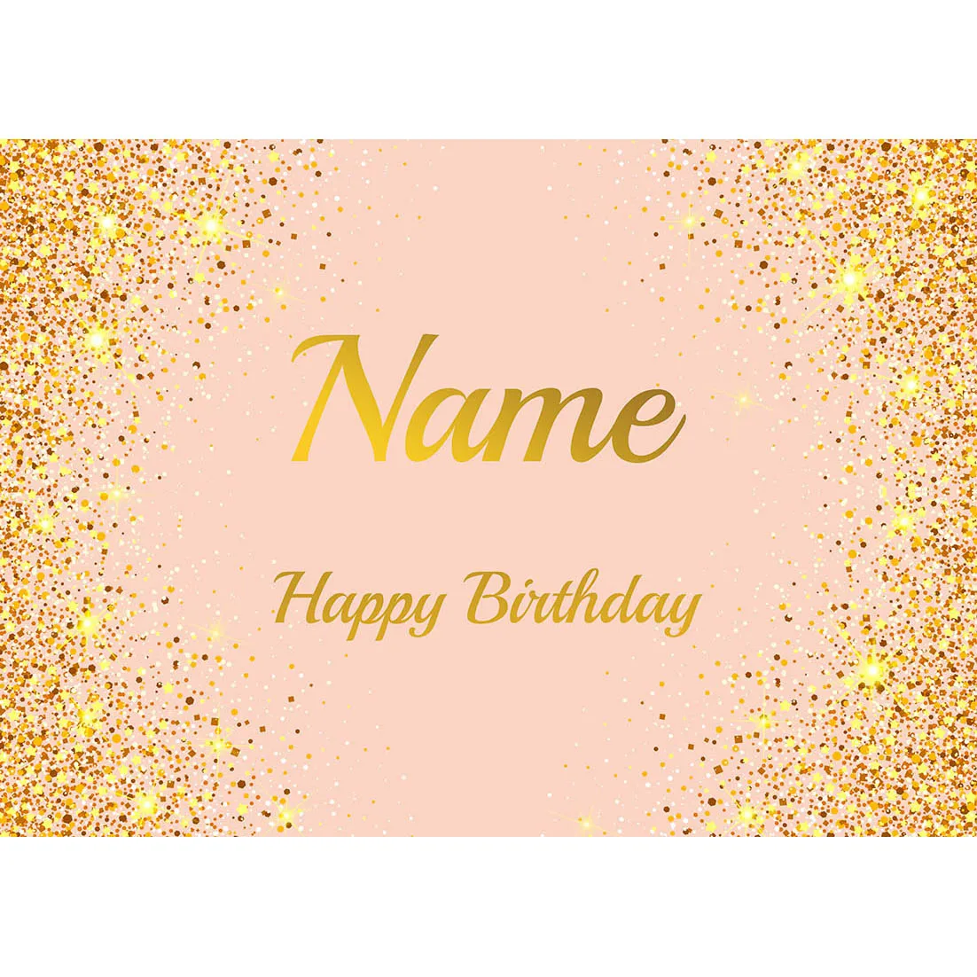 Photo Backdrop Pink Black Golden Silver Glitters Birthday Party Custom Name Poster Baby Photography Background Anniversary Decor