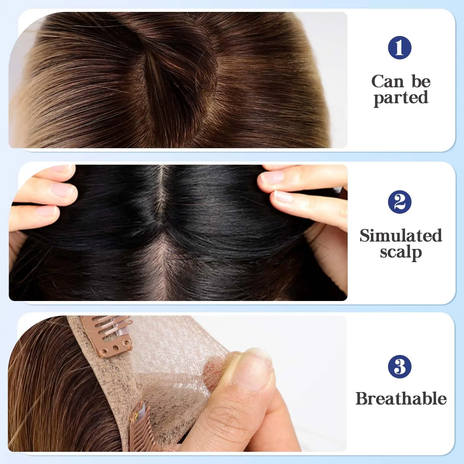 100% Remy Human Hair Tooers Silk Bae Clips in Golden Brown Blonde Mixed Human Hairpieces for Women 12 Inch Extensions Toppers