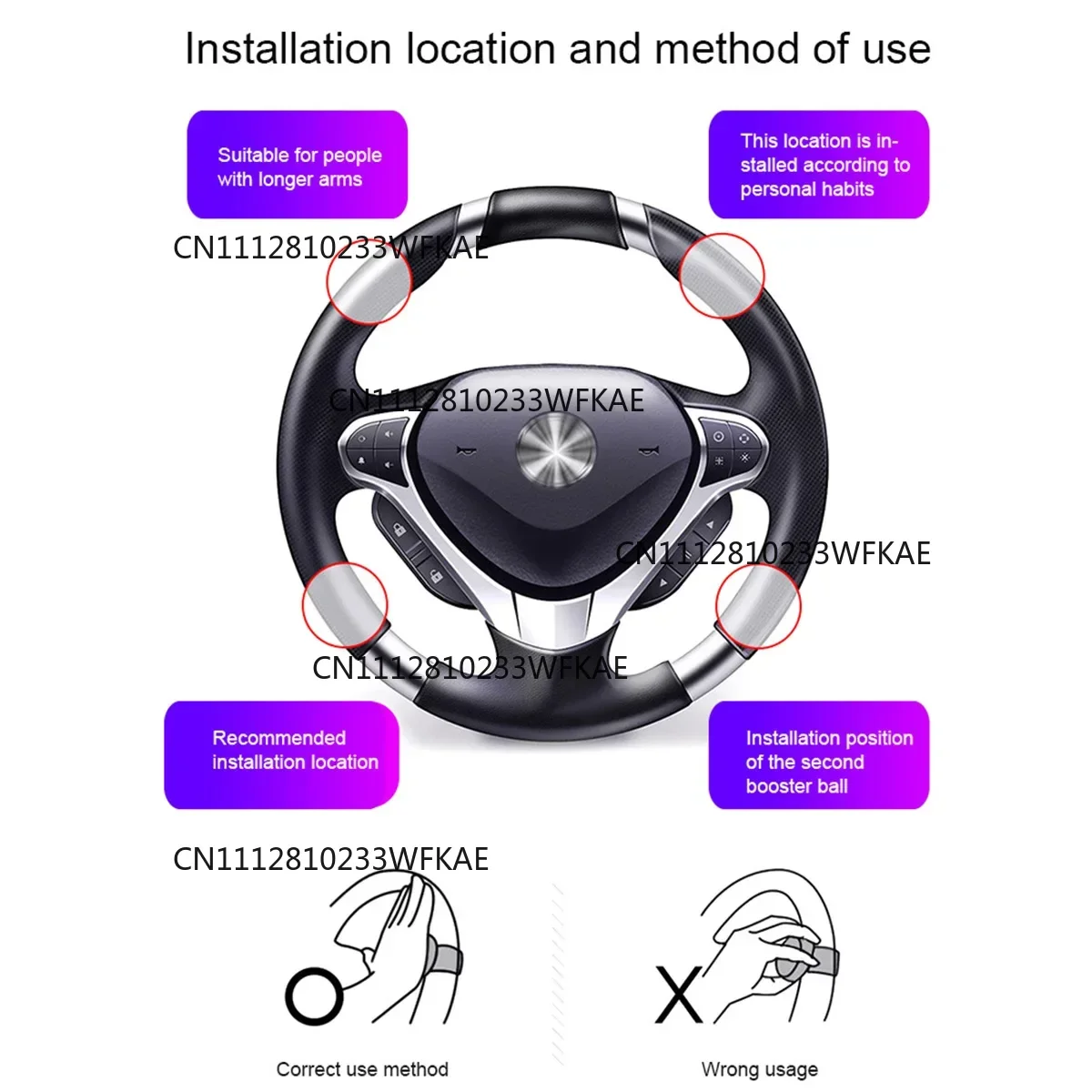 Car Turning Steering Wheel Booster Spinner Knob 360 Degree Rotation Metal Bearing Power Handle Ball Shaped Helper Hand Control