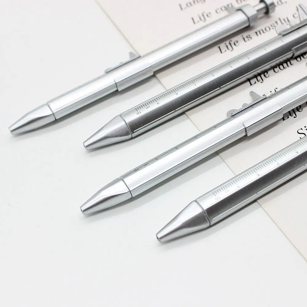 Creative Plastic Vernier Caliper Pen Press Type With Scale Ballpoint Pen 1.0mm Gel Pen School Office