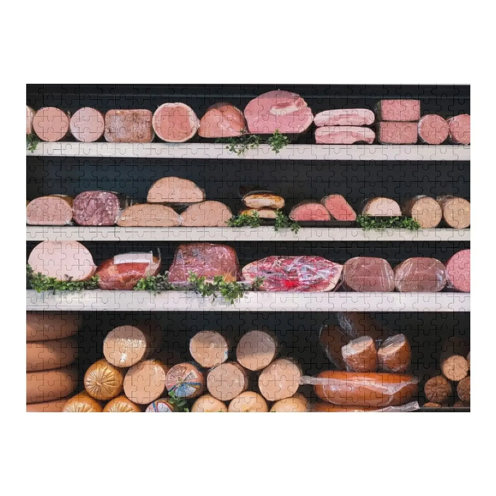 

Meat Galore Butcher Shop Meat Shelves - Meat Lover Jigsaw Puzzle Custom Jigsaw Custom Wood Puzzle