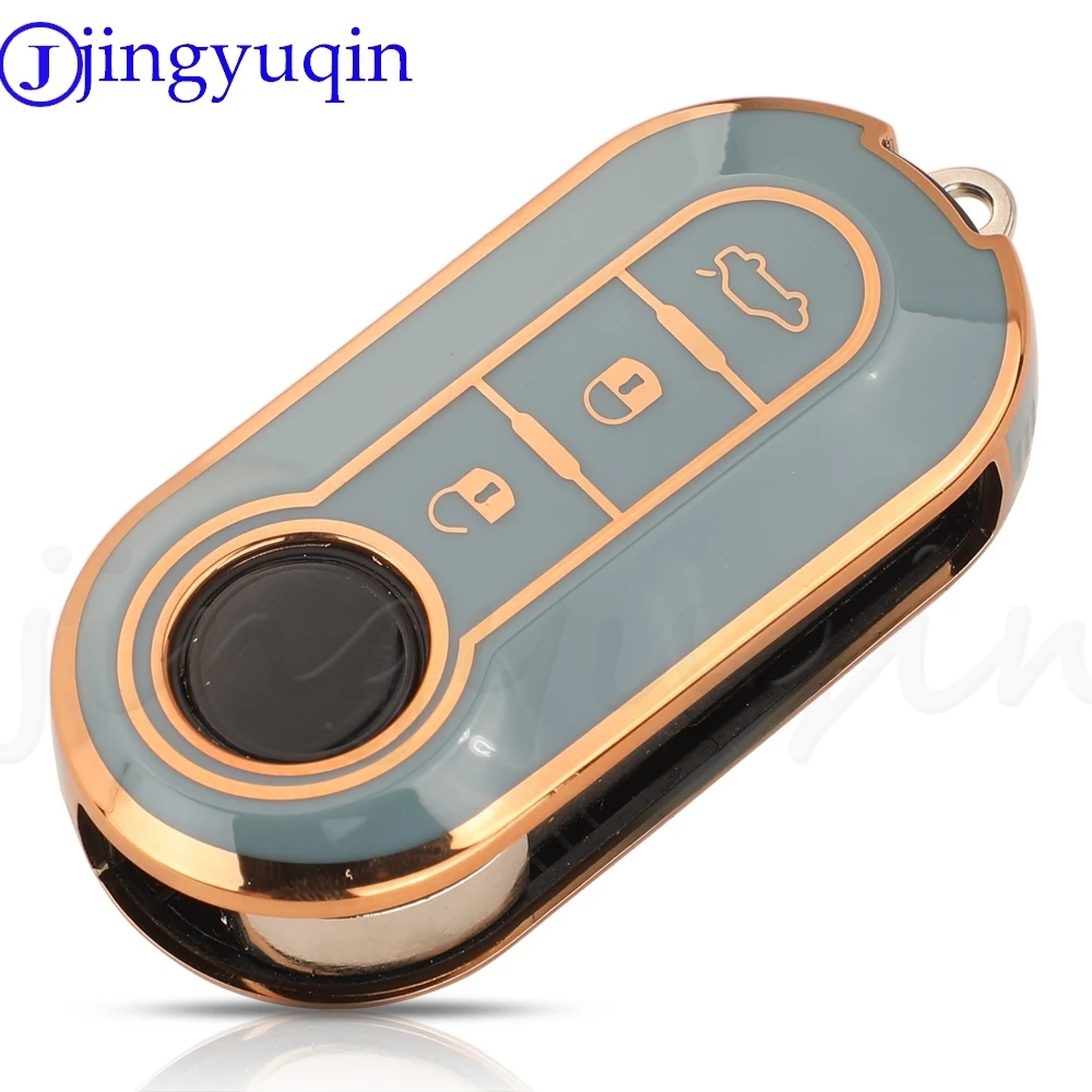 JYQ TPU Car Remote Key Shell Case For Fiat 500 Ducato Panda 500L Punto Lancia Musa for Citroen Jumper for Peugeot Boxer Auto