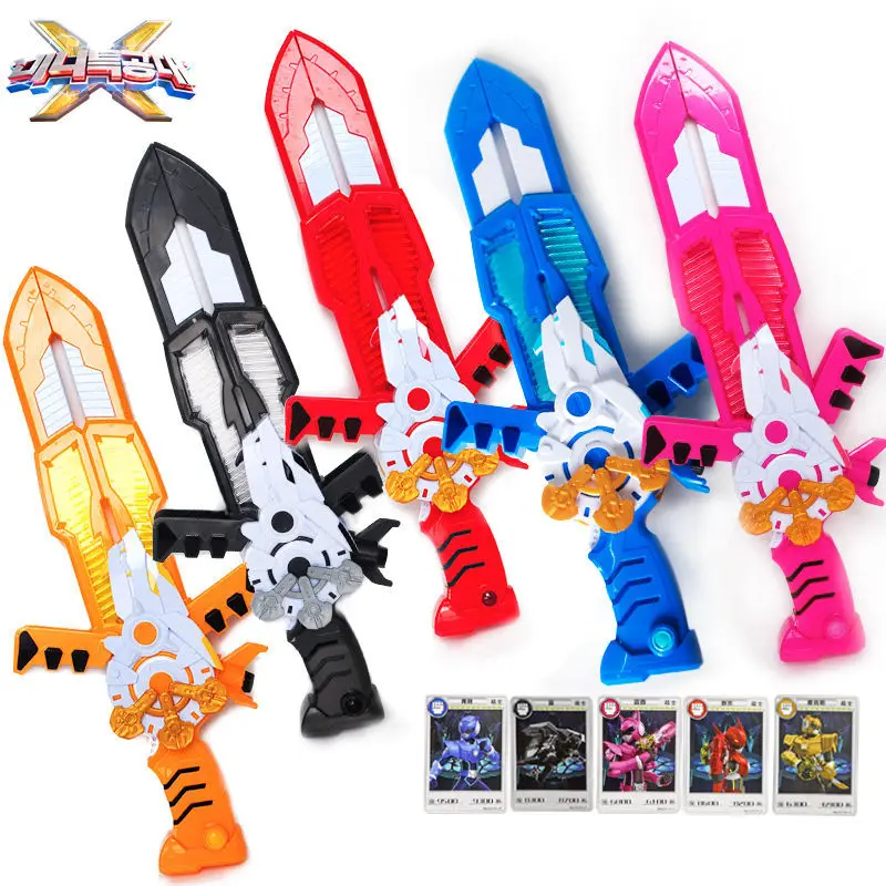 Mini Force Three Mode Transformation Sword Toys with Sound and Light Action Figures MiniForce X Deformation Weapon Gun Toy Kids