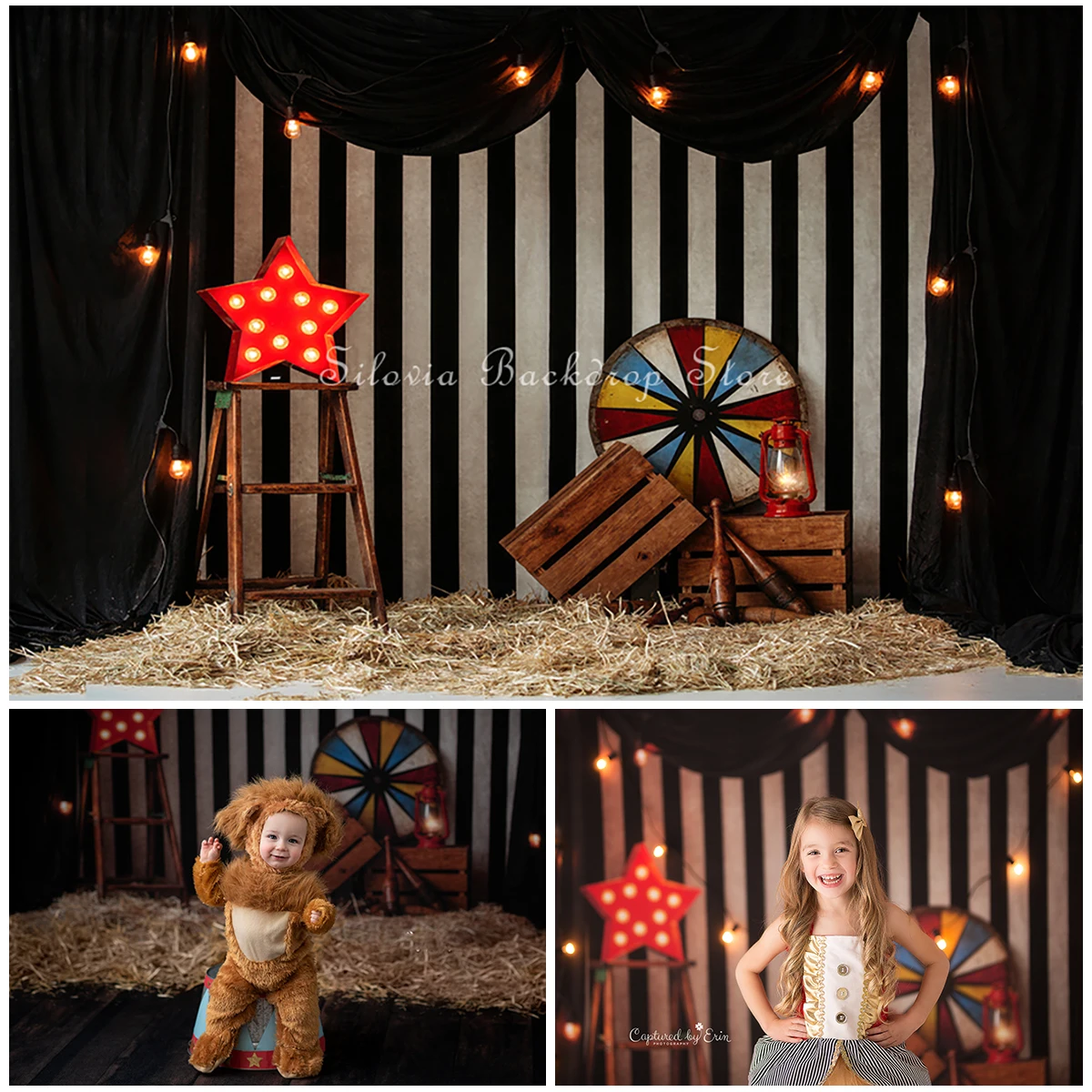 The Greatest Showman Photo Background, LYus Carnival, Fi.C. Photography Backdrop, Birthday Cake Smash, Photo Studio Props