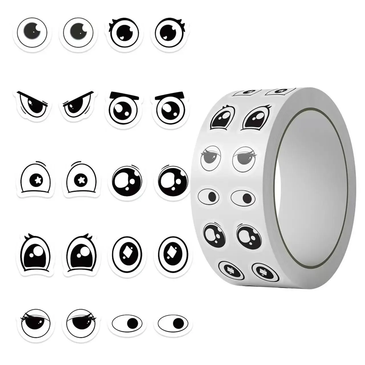500pcs of decorative stickers featuring eye-expression patterns, versatile labels, suitable for both business and daily use