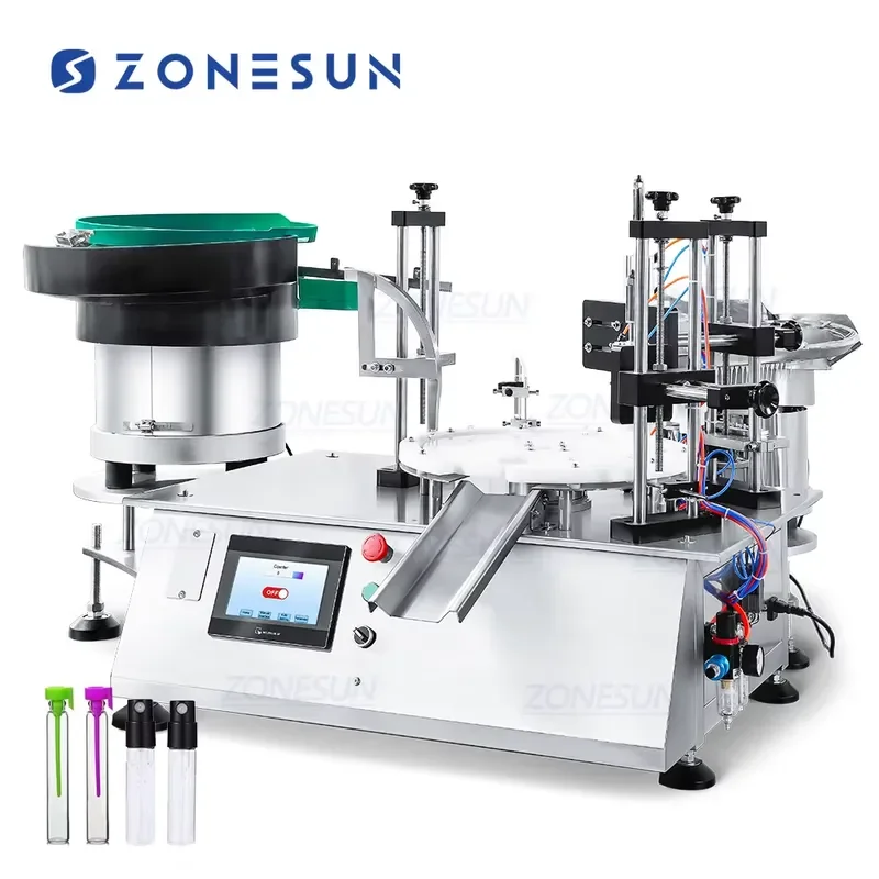 2026 Hot ZS-AFC7C Peristaltic Pump Liquid Monoblock Rotary Essential Oil Perfume Vials Filling Capping