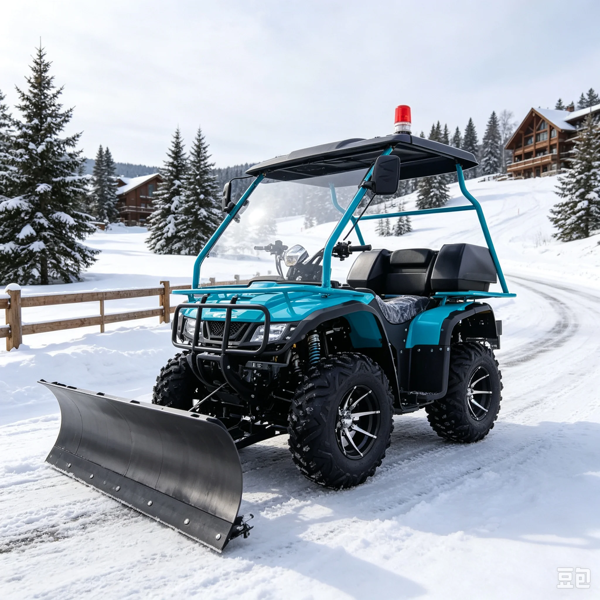 Ride On Snow Sweeper Rotary Snow Brush Four Wheel Snow Cleaner for Small Road Pedestrian Path