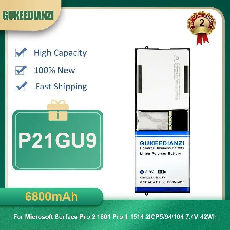 بطارية لجهاز Microsoft Surface Pro 4 5 2 1724 12.3 "1796 Series Tablet 1601 Pro 1 1514 2ICP5/94/104 P21GU9 سعة عالية