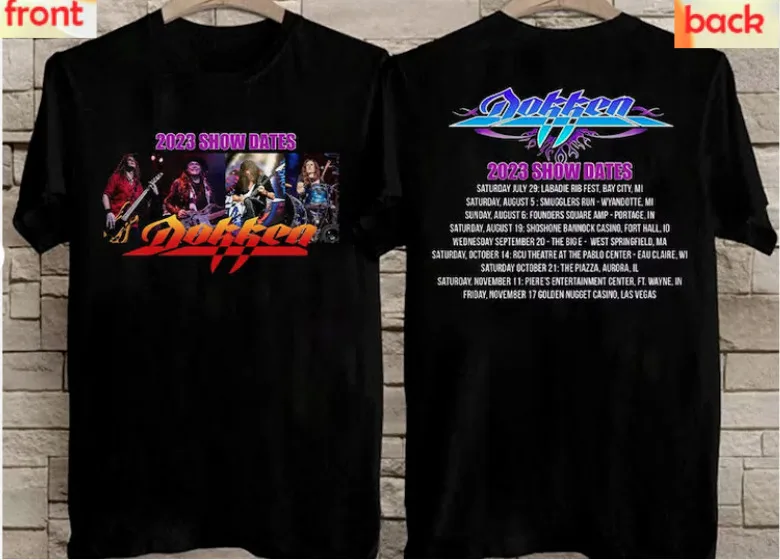 

Nail Tooth And Dokken T-Shirt Tour 2023 Size Unisex Black All Tee Into '84-85