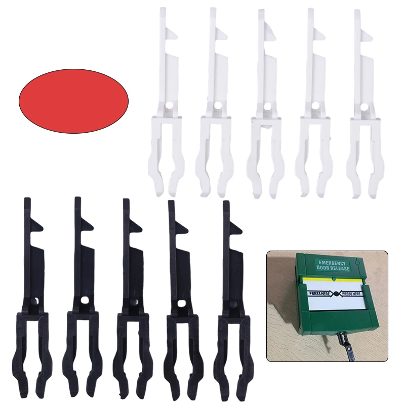 

5Pcs Fire Safety Break Glass Switch Emergency Alarm Button For Interior Access Key Reset Function For Fast Response In Emergenc