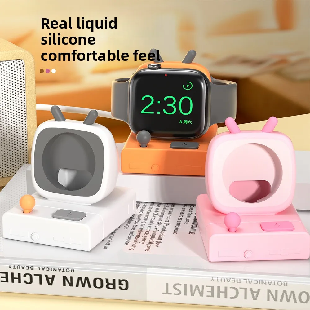 Charger Stand For Apple Watch Series 9 8 Ultra 7 6 5 SE 4 3 2 Charger Dock Station Silicone Bracket Iwatch Charging Cable Holder