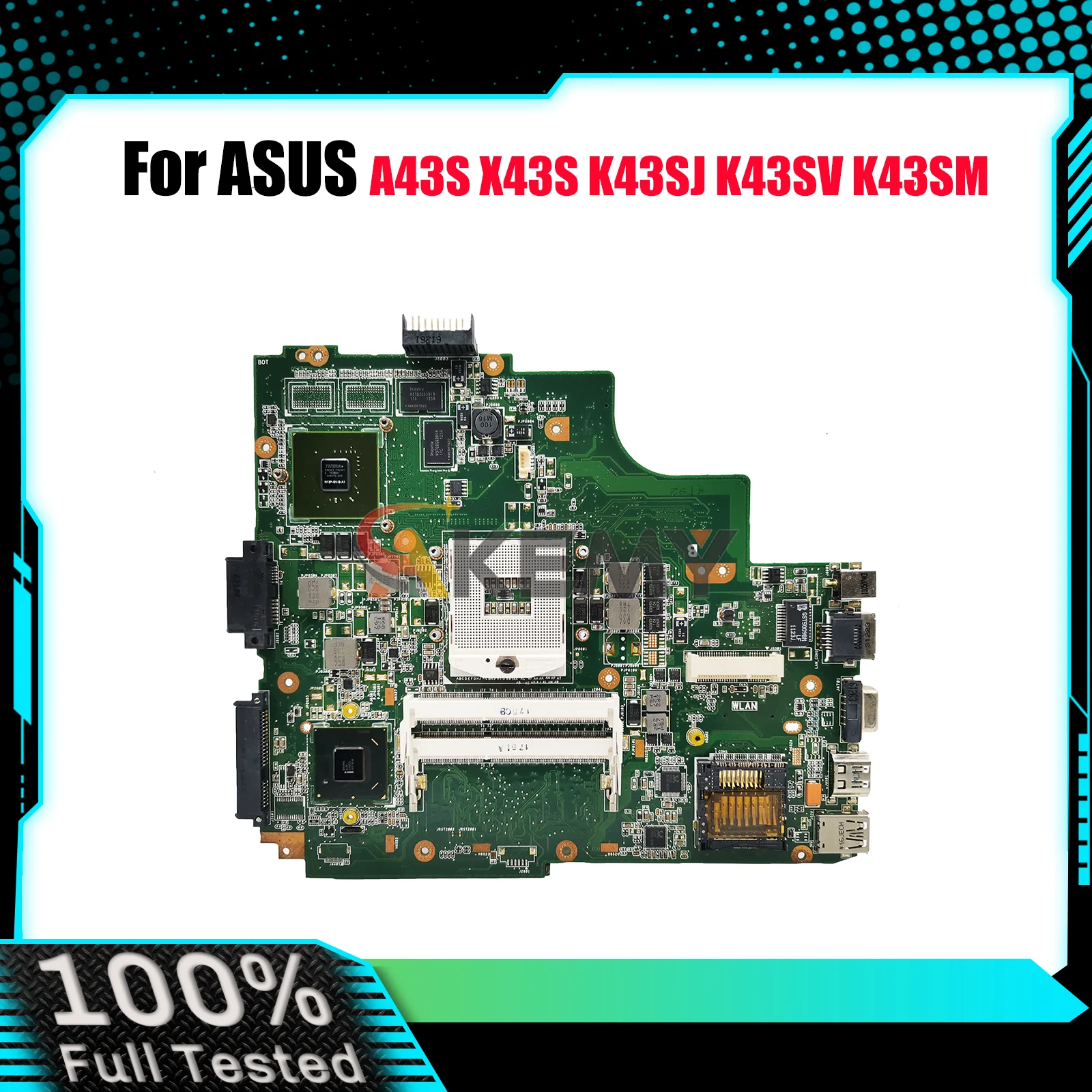 

K43SV Материнская плата для ноутбука ASUS K43S K43SD A43S K43SJ K43SM K43SV X43S Материнская плата для ноутбука в наличии 100% тестирование ОК быстрая доставка