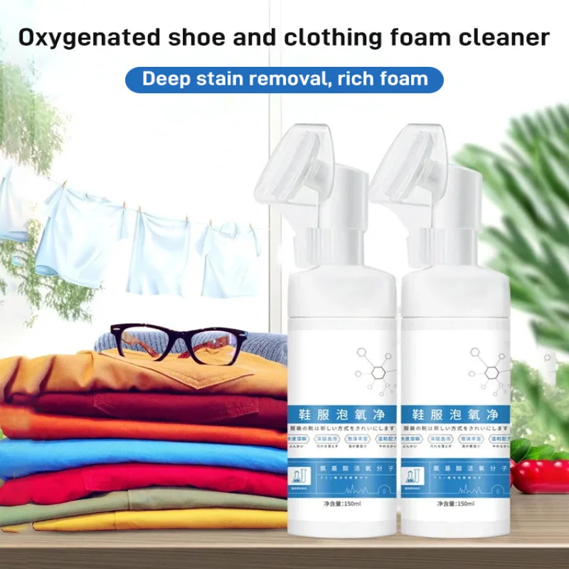 Amino Acid Shoes & Clothing Foam Oxygen Clean with Brush Head White Shoes Down Coat Dry Cleaner Stain Removal No Water