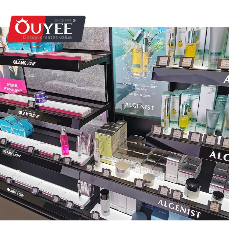 Customized-Makeup Store Interior design With Modern Customized Cosmetic Shop Display Shelf Cabinet