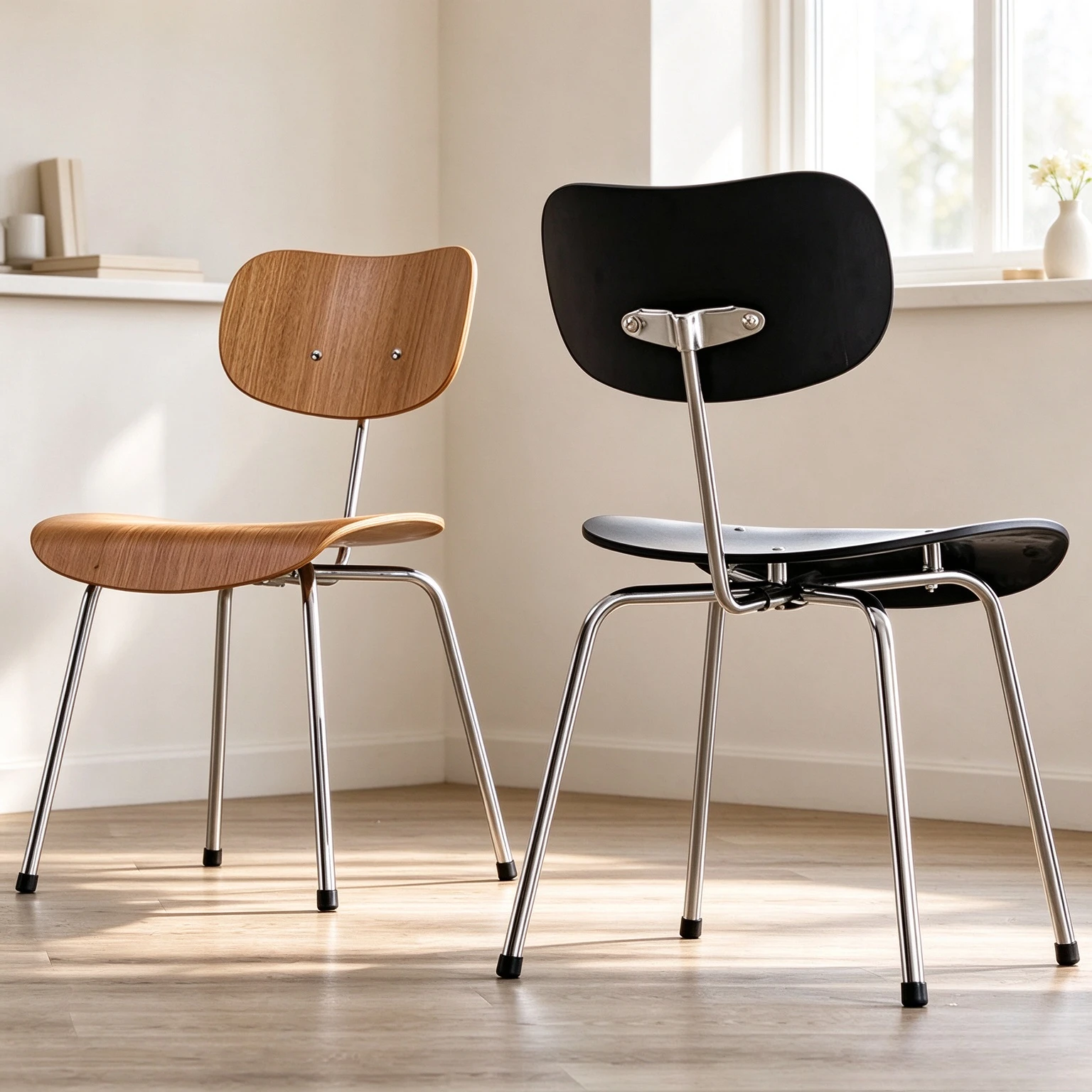 Nordic Solid Wood Dining Chair with Backrest, Cafe Reception Seat for Milk Tea Shop, Kitchen, Cafe and Restaurant Seating